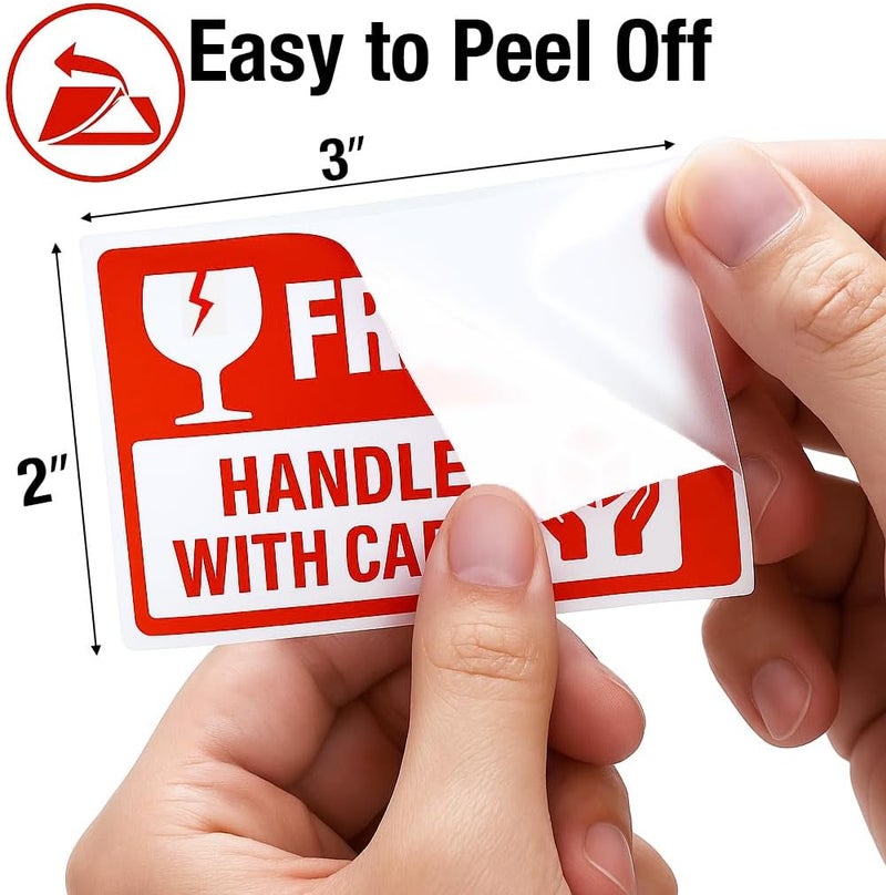 Mood Lab Fragile Stickers 3 x 2 Inch – Waterproof Handle with Care Labels for Shipping and Moving - 500 Strong Adhesive Stickers per Roll - Image 5